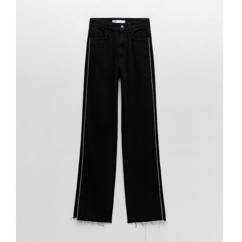 Zara side jewel straight full length jeans - Picture 4 of 5